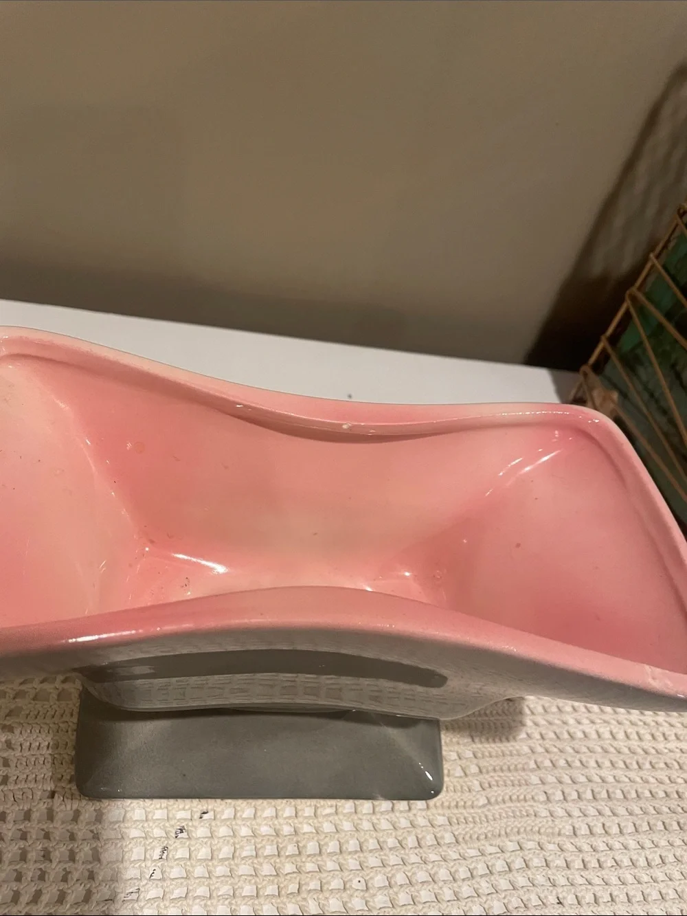 Pink and grey Decorative Ceramic Footed Vase- 50’s